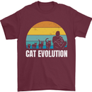 The Evolution of Cats Funny Crazy Lady Man Mens T-Shirt 100% Cotton Maroon