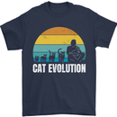The Evolution of Cats Funny Crazy Lady Man Mens T-Shirt 100% Cotton Navy Blue