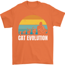 The Evolution of Cats Funny Crazy Lady Man Mens T-Shirt 100% Cotton Orange