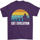 The Evolution of Cats Funny Crazy Lady Man Mens T-Shirt 100% Cotton Purple
