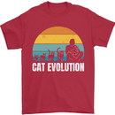 The Evolution of Cats Funny Crazy Lady Man Mens T-Shirt 100% Cotton Red
