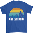 The Evolution of Cats Funny Crazy Lady Man Mens T-Shirt 100% Cotton Royal Blue
