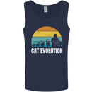 The Evolution of Cats Funny Crazy Lady Man Mens Vest Tank Top Navy Blue