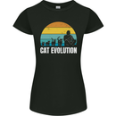 The Evolution of Cats Funny Crazy Lady Man Womens Petite Cut T-Shirt Black