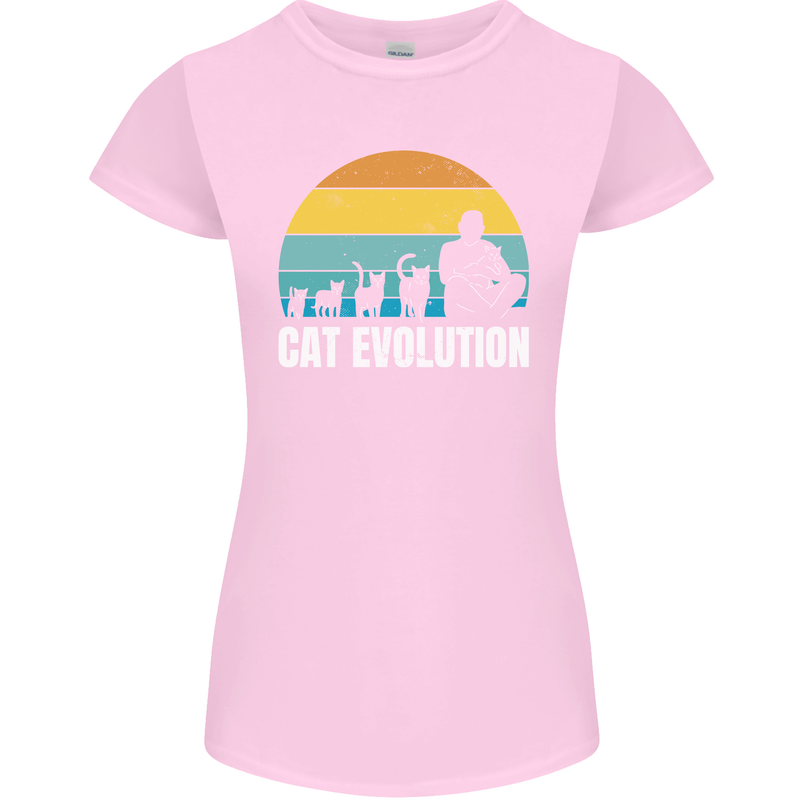 The Evolution of Cats Funny Crazy Lady Man Womens Petite Cut T-Shirt Light Pink