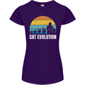 The Evolution of Cats Funny Crazy Lady Man Womens Petite Cut T-Shirt Purple