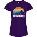 The Evolution of Cats Funny Crazy Lady Man Womens Petite Cut T-Shirt Purple