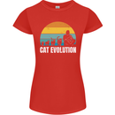 The Evolution of Cats Funny Crazy Lady Man Womens Petite Cut T-Shirt Red