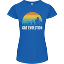 The Evolution of Cats Funny Crazy Lady Man Womens Petite Cut T-Shirt Royal Blue