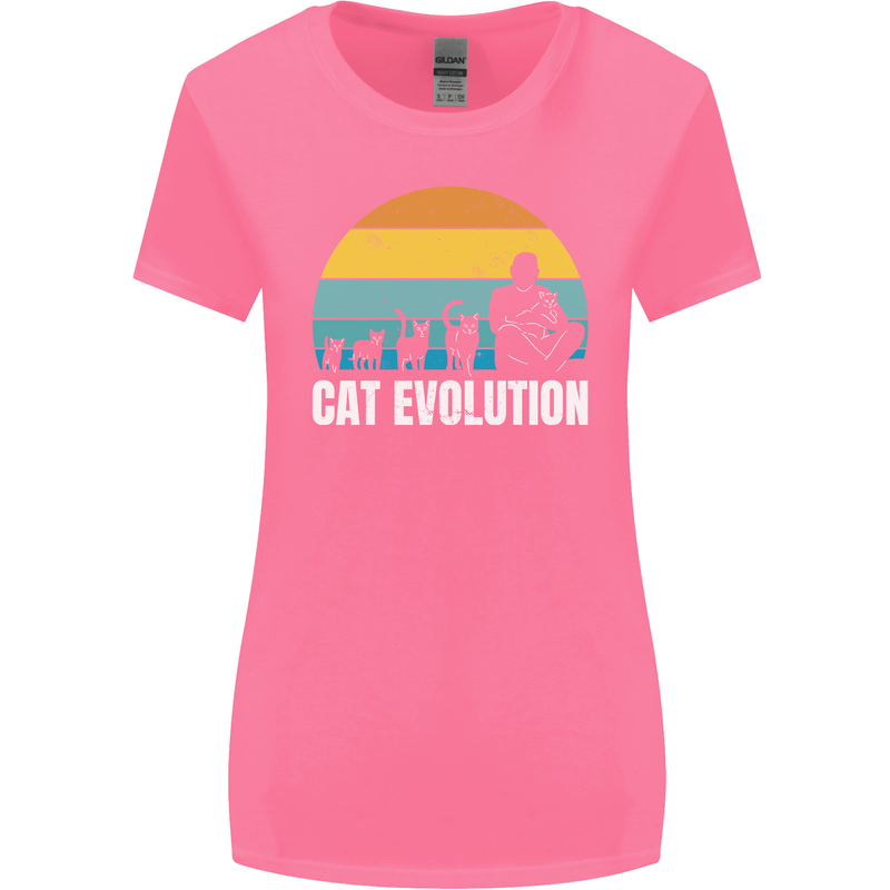 The Evolution of Cats Funny Crazy Lady Man Womens Wider Cut T-Shirt Azalea