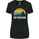 The Evolution of Cats Funny Crazy Lady Man Womens Wider Cut T-Shirt Black