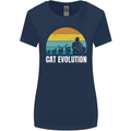 The Evolution of Cats Funny Crazy Lady Man Womens Wider Cut T-Shirt Navy Blue
