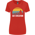 The Evolution of Cats Funny Crazy Lady Man Womens Wider Cut T-Shirt Red