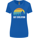 The Evolution of Cats Funny Crazy Lady Man Womens Wider Cut T-Shirt Royal Blue