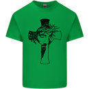 The Face of Jesus On a Cross Christian God Mens Cotton T-Shirt Tee Top Irish Green