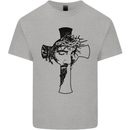 The Face of Jesus On a Cross Christian God Mens Cotton T-Shirt Tee Top Sports Grey