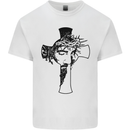 The Face of Jesus On a Cross Christian God Mens Cotton T-Shirt Tee Top White