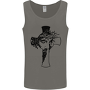 The Face of Jesus On a Cross Christian God Mens Vest Tank Top Charcoal