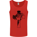 The Face of Jesus On a Cross Christian God Mens Vest Tank Top Red