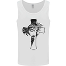 The Face of Jesus On a Cross Christian God Mens Vest Tank Top White