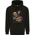 The Grave Awaits All Grim Reaper Skulls Childrens Kids Hoodie Black