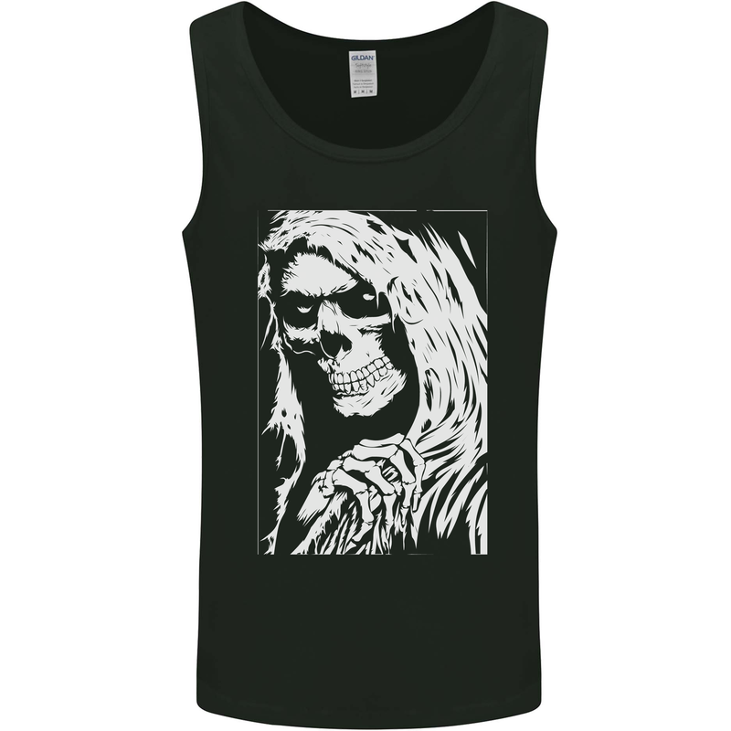 The Grim Reaper Death Skull Biker Heavy Metal Mens Vest Tank Top Black