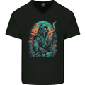 The Grim Reaper Skull Mens V-Neck Cotton T-Shirt Black
