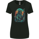 The Grim Reaper Skull Womens Wider Cut T-Shirt Black