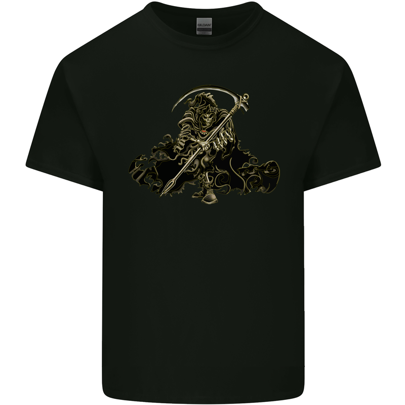 The Grim Reaper With His Sickle Kids T-Shirt Childrens Black