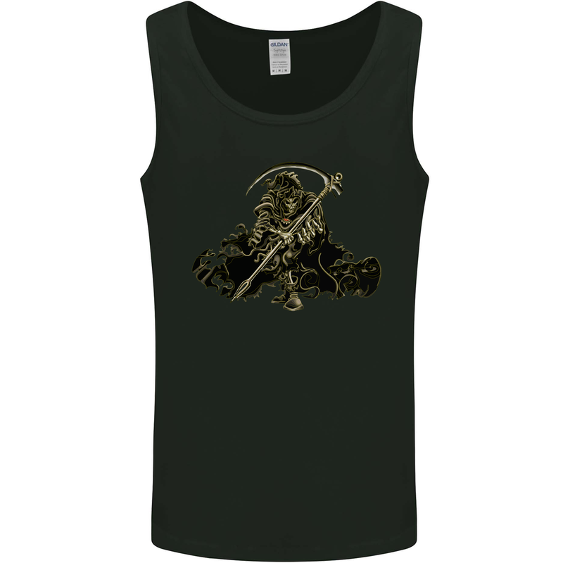 The Grim Reaper With His Sickle Mens Vest Tank Top Black