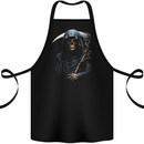 The Grim Reaper and Sythe Skull Design 1 Cotton Apron 100% Organic Black