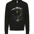 The Grim Reaper and Sythe Skull Design 1 Mens Sweatshirt Jumper Black