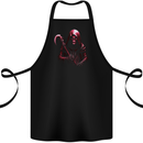 The Grim Reaper and Sythe Skull Design 2 Cotton Apron 100% Organic Black