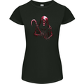 The Grim Reaper and Sythe Skull Design 2 Womens Petite Cut T-Shirt Black