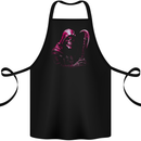The Grim Reaper and Sythe Skull Design 3 Cotton Apron 100% Organic Black