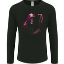 The Grim Reaper and Sythe Skull Design 3 Mens Long Sleeve T-Shirt Black