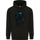 The Grim Reaper and Sythe Skull Design 4 Mens 80% Cotton Hoodie Black