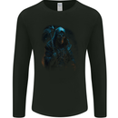 The Grim Reaper and Sythe Skull Design 4 Mens Long Sleeve T-Shirt Black