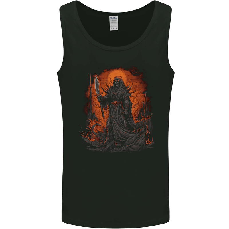 The Grim Reaper in the Depths of Hell Mens Vest Tank Top Black