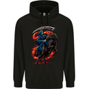 The Grim Reaper on Horseback Skull Mens 80% Cotton Hoodie Black