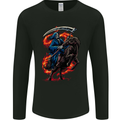 The Grim Reaper on Horseback Skull Mens Long Sleeve T-Shirt Black