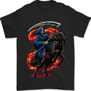 The Grim Reaper on Horseback Skull Mens T-Shirt 100% Cotton Black