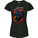 The Grim Reaper on Horseback Skull Womens Petite Cut T-Shirt Black