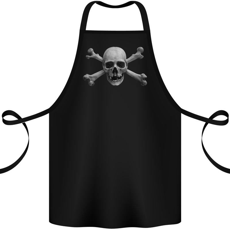 The Jolly Roger Skull Pirates Sailing Sailor Cotton Apron 100% Organic Black