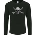 The Jolly Roger Skull Pirates Sailing Sailor Mens Long Sleeve T-Shirt Black