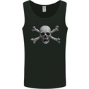 The Jolly Roger Skull Pirates Sailing Sailor Mens Vest Tank Top Black
