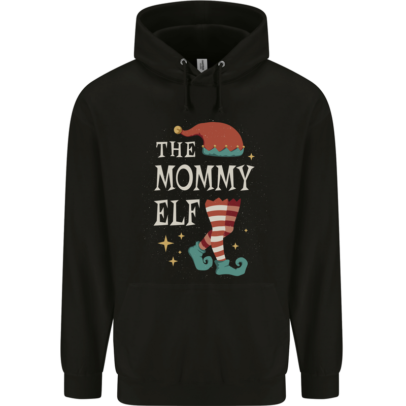 The Mommy Elf Funny Christmas Xmas Childrens Kids Hoodie Black