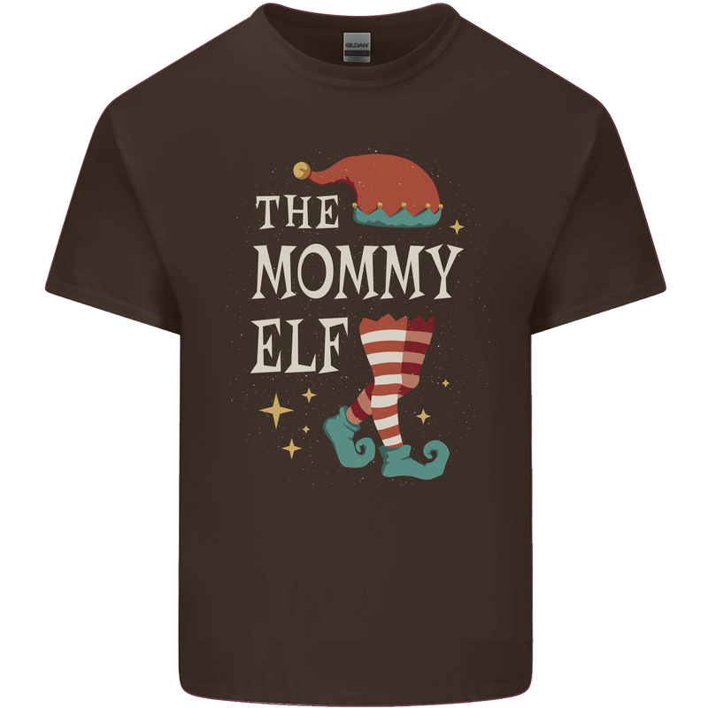 The Mommy Elf Funny Christmas Xmas Mens Cotton T-Shirt Tee Top Dark Chocolate