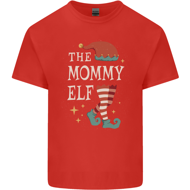 The Mommy Elf Funny Christmas Xmas Mens Cotton T-Shirt Tee Top Red