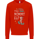 The Mommy Elf Funny Christmas Xmas Mens Sweatshirt Jumper Bright Red